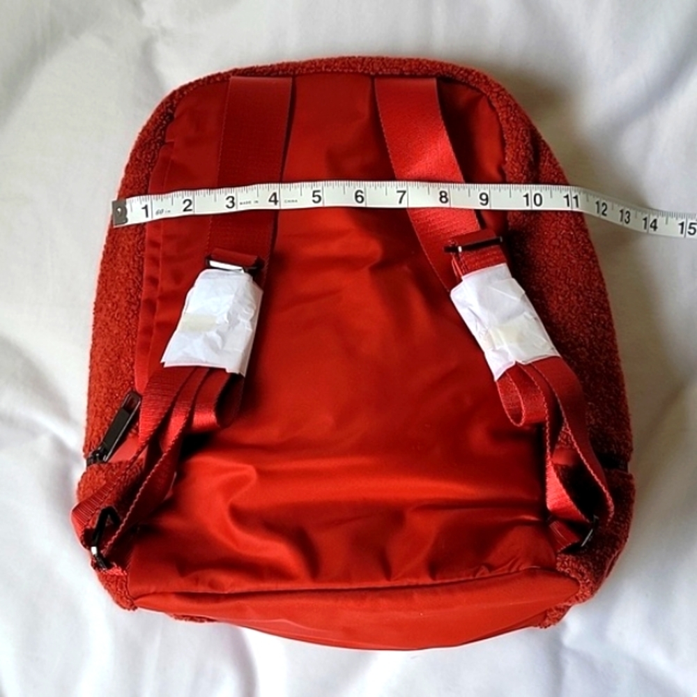 NWT Lululemon City Adventurer Backpack Faux Sherpa Soft Fleece Rust Color